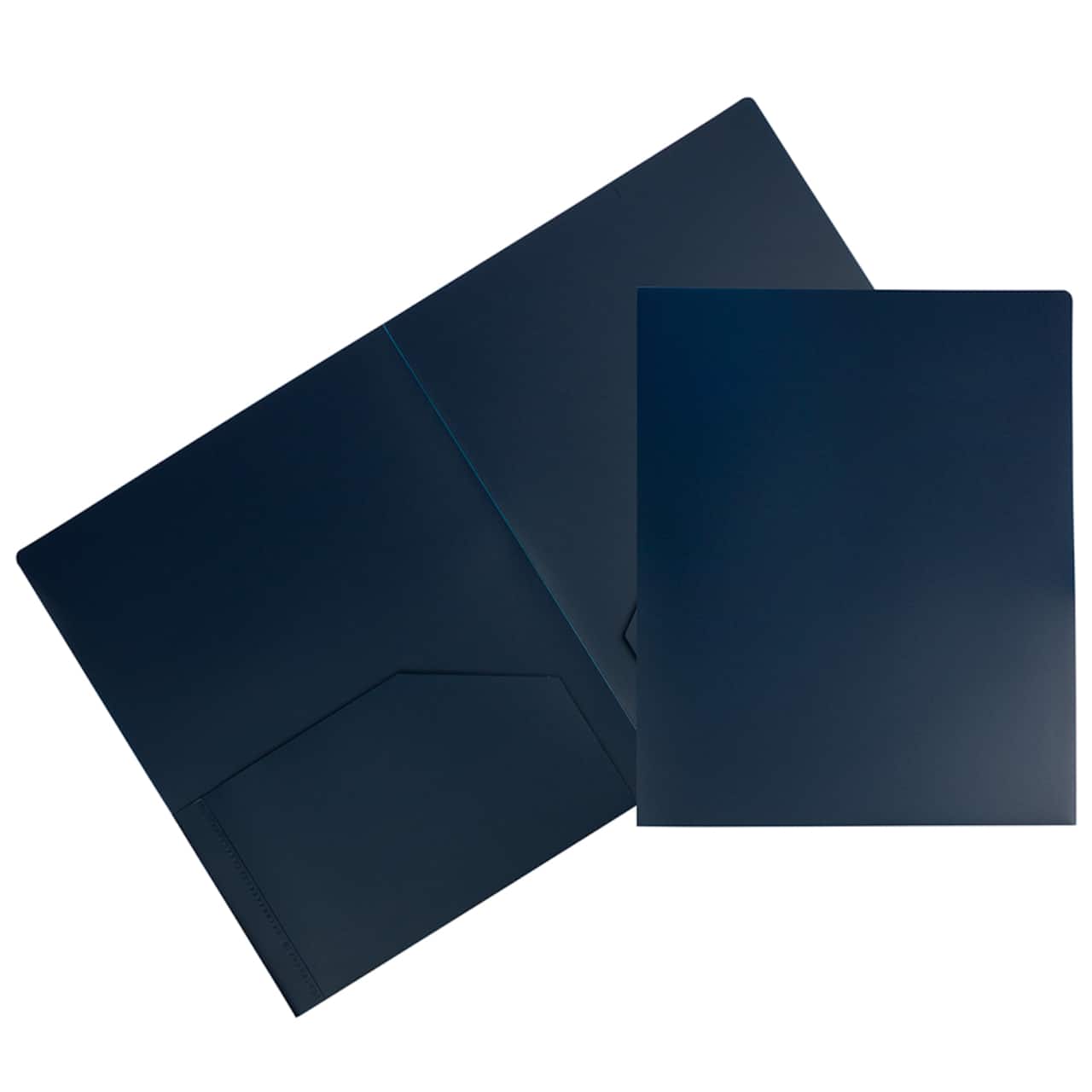 JAM Paper Heavy Duty Plastic 2-Pocket Folders, 6ct.